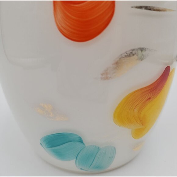 Vintage Bartlett Collins White Gay Fad Canister Cookie Jar Frosted Glass Handpai - Picture 7 of 16